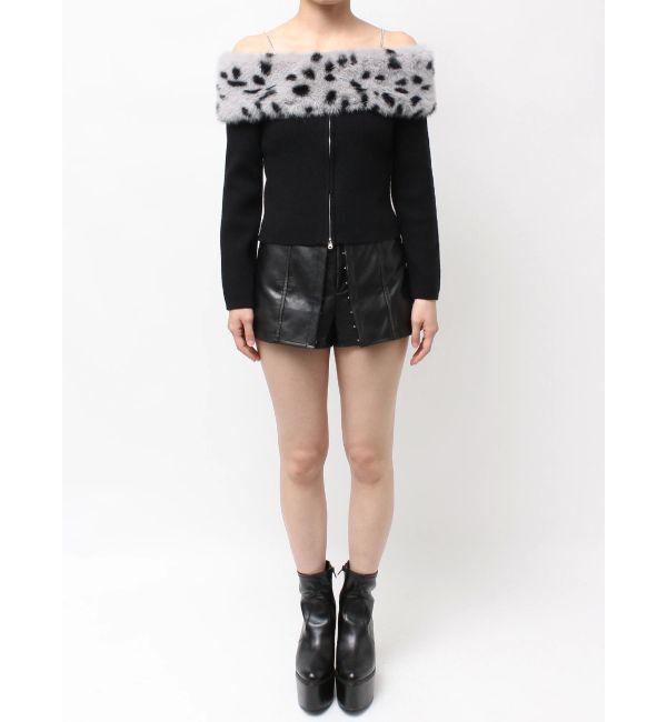 GYDA「エコファーオフショルチェーンbijouニットトップス」|ニット・セーター|