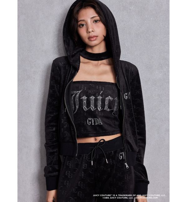 GYDA「GYDA&times;Juicy Couture GG JC Emboss Big Bling Velour Hoodie」|パーカー|