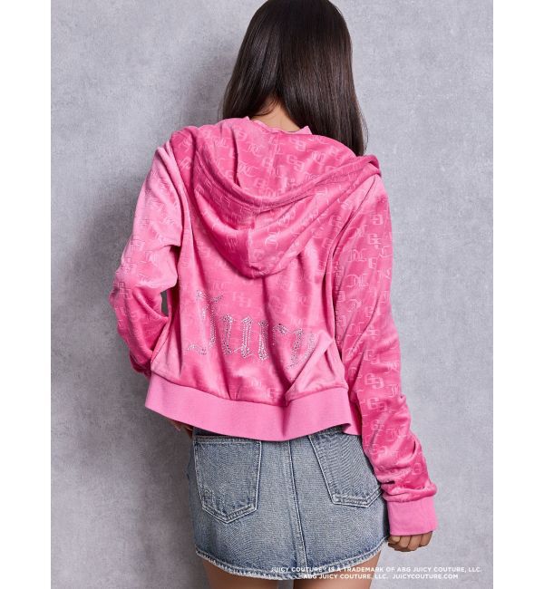 GYDA「GYDA&times;Juicy Couture GG JC Emboss Big Bling Velour Hoodie」|パーカー|