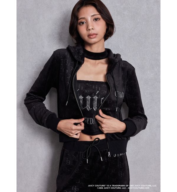 GYDA「GYDA&times;Juicy Couture GG JC Emboss Big Bling Velour Hoodie」|パーカー|