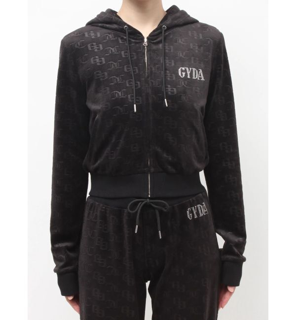GYDA「GYDA&times;Juicy Couture GG JC Emboss Big Bling Velour Hoodie」|パーカー|
