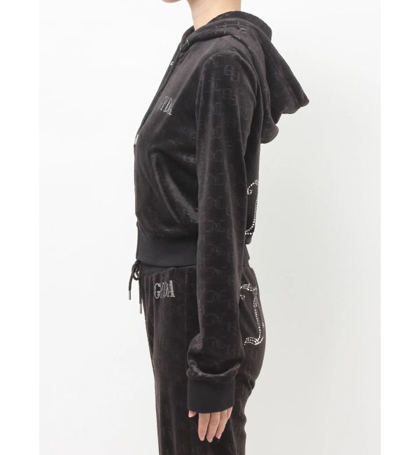 GYDA「GYDA&times;Juicy Couture GG JC Emboss Big Bling Velour Hoodie」|パーカー|