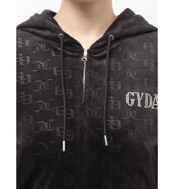 GYDA「GYDA&times;Juicy Couture GG JC Emboss Big Bling Velour Hoodie」|パーカー|