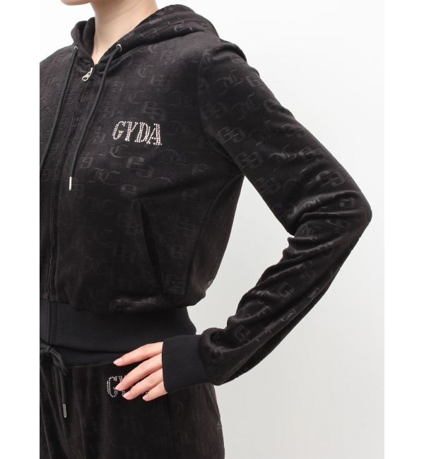 GYDA「GYDA&times;Juicy Couture GG JC Emboss Big Bling Velour Hoodie」|パーカー|