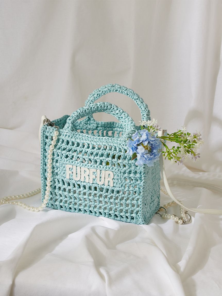 FURFUR「【限定カラー】ラフィアロゴトートバッグ」|トートバッグ|SAX