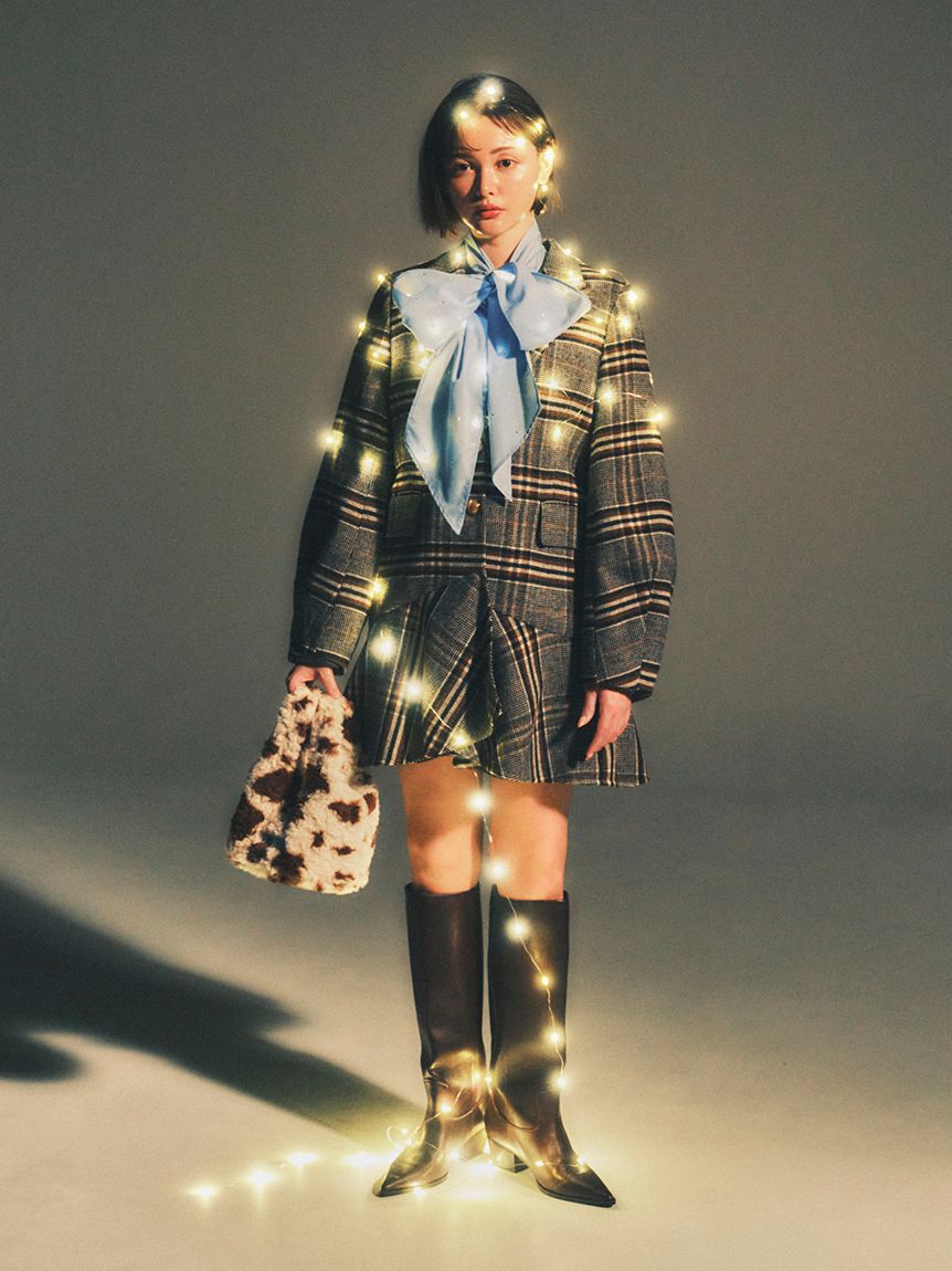 FURFUR「ツイードフレアドレスコート」|チェスターコート|