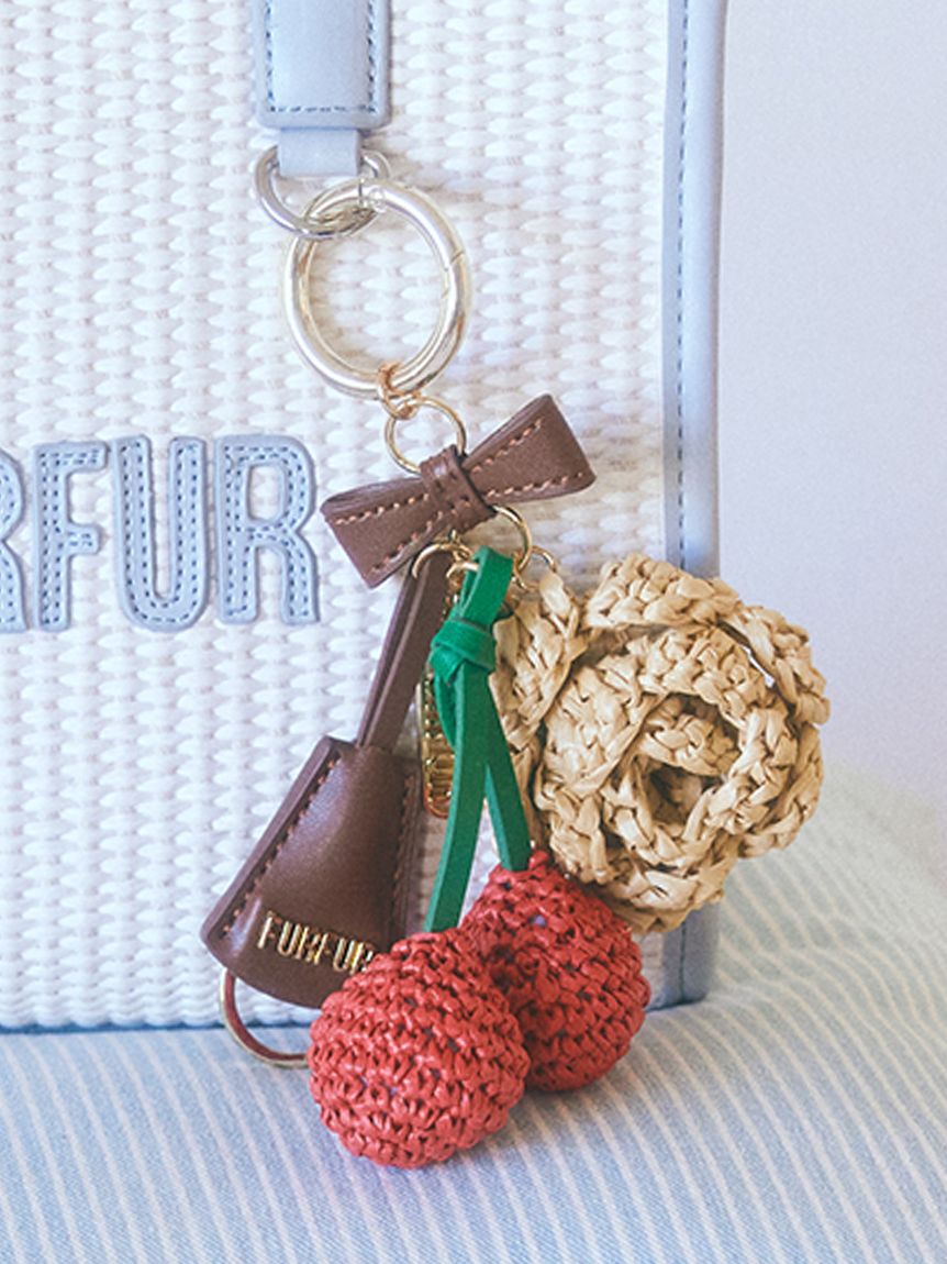 FURFUR「ラフィアモチーフミックスチャーム」|キーケース|