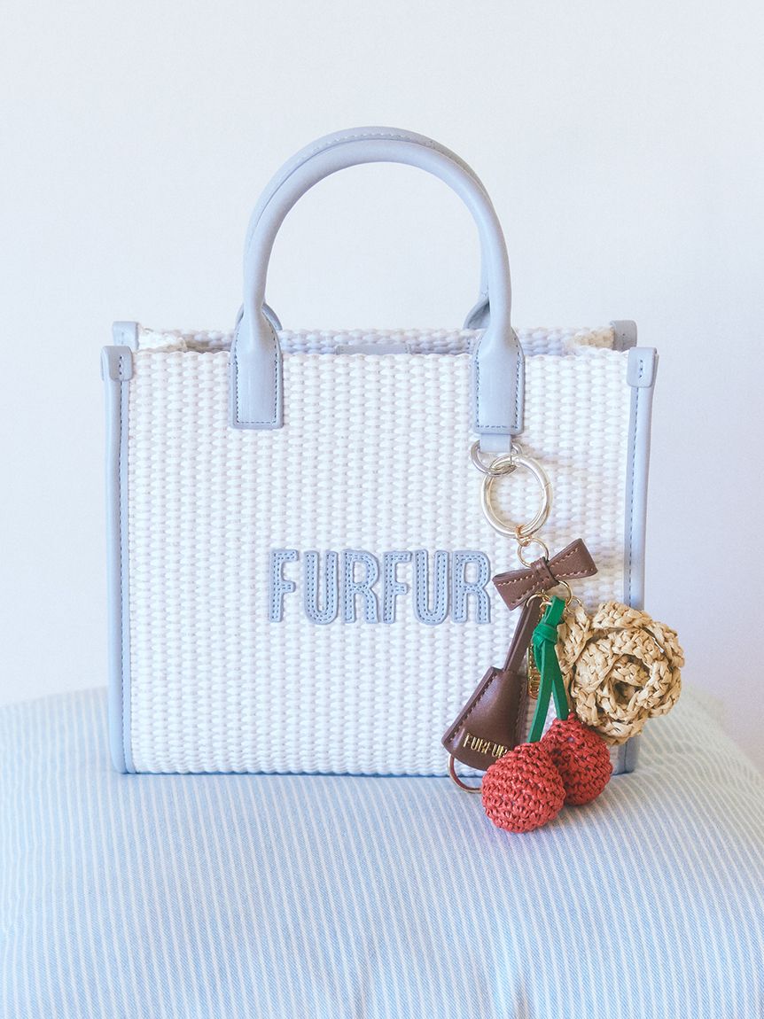 FURFUR「ラフィアモチーフミックスチャーム」|キーケース|