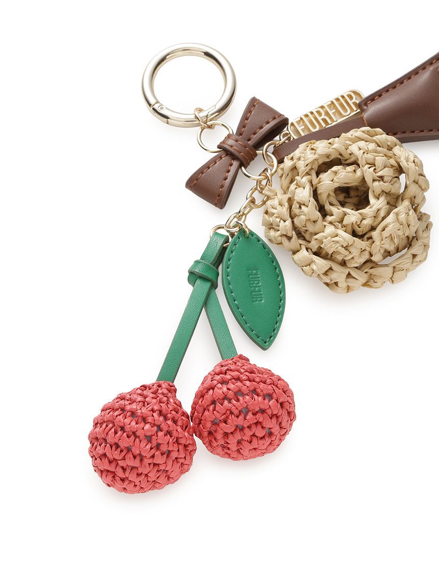 FURFUR「ラフィアモチーフミックスチャーム」|キーケース|