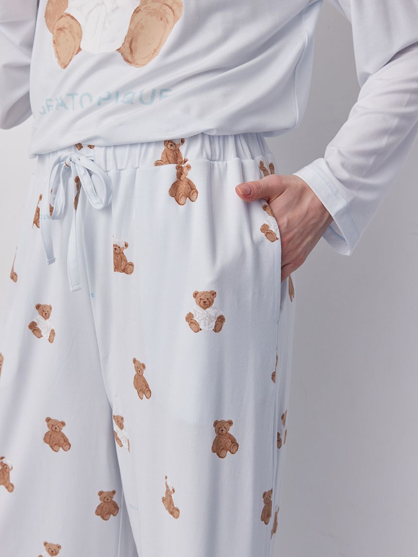 gelato pique「抗菌防臭バスローブベア柄ロングパンツ」|ルームウェア|