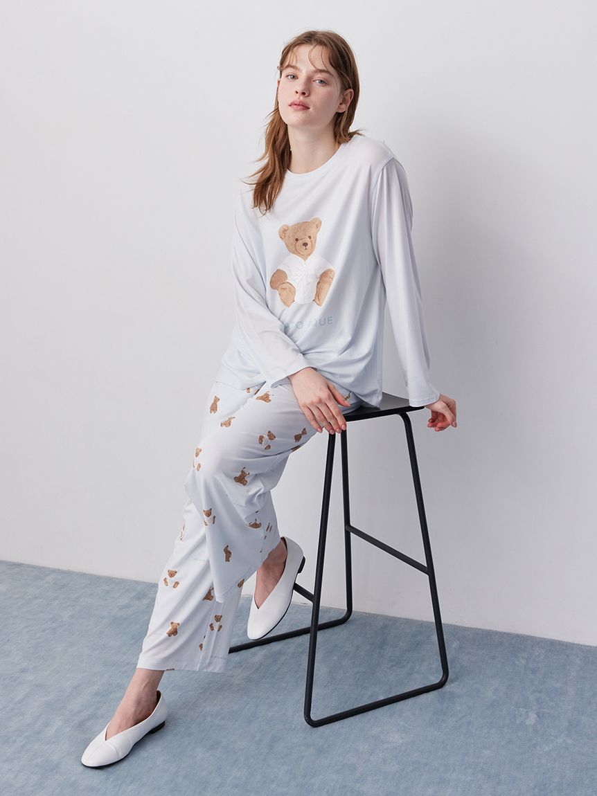 gelato pique「抗菌防臭バスローブベア柄ロングパンツ」|ルームウェア|BLU