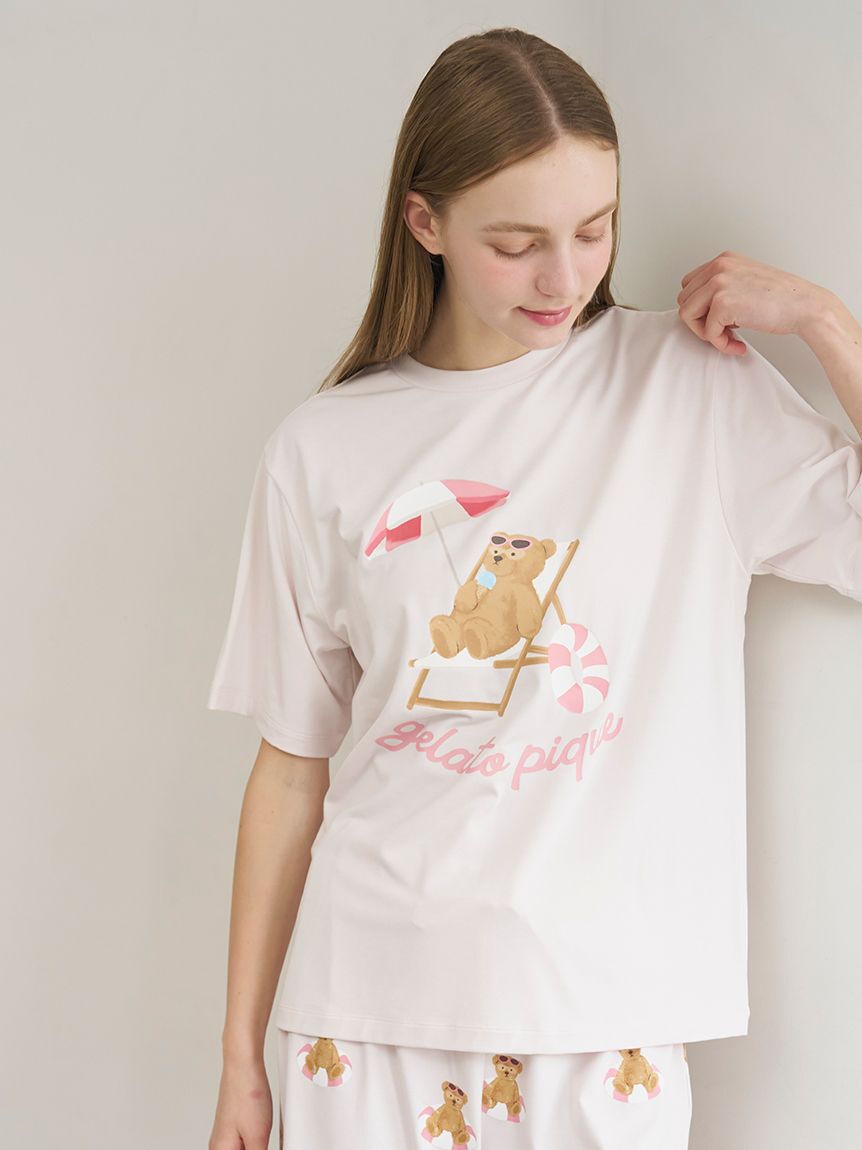 gelato pique「【接触冷感】サマーベアワンポイントTシャツ」|ルームウェア|