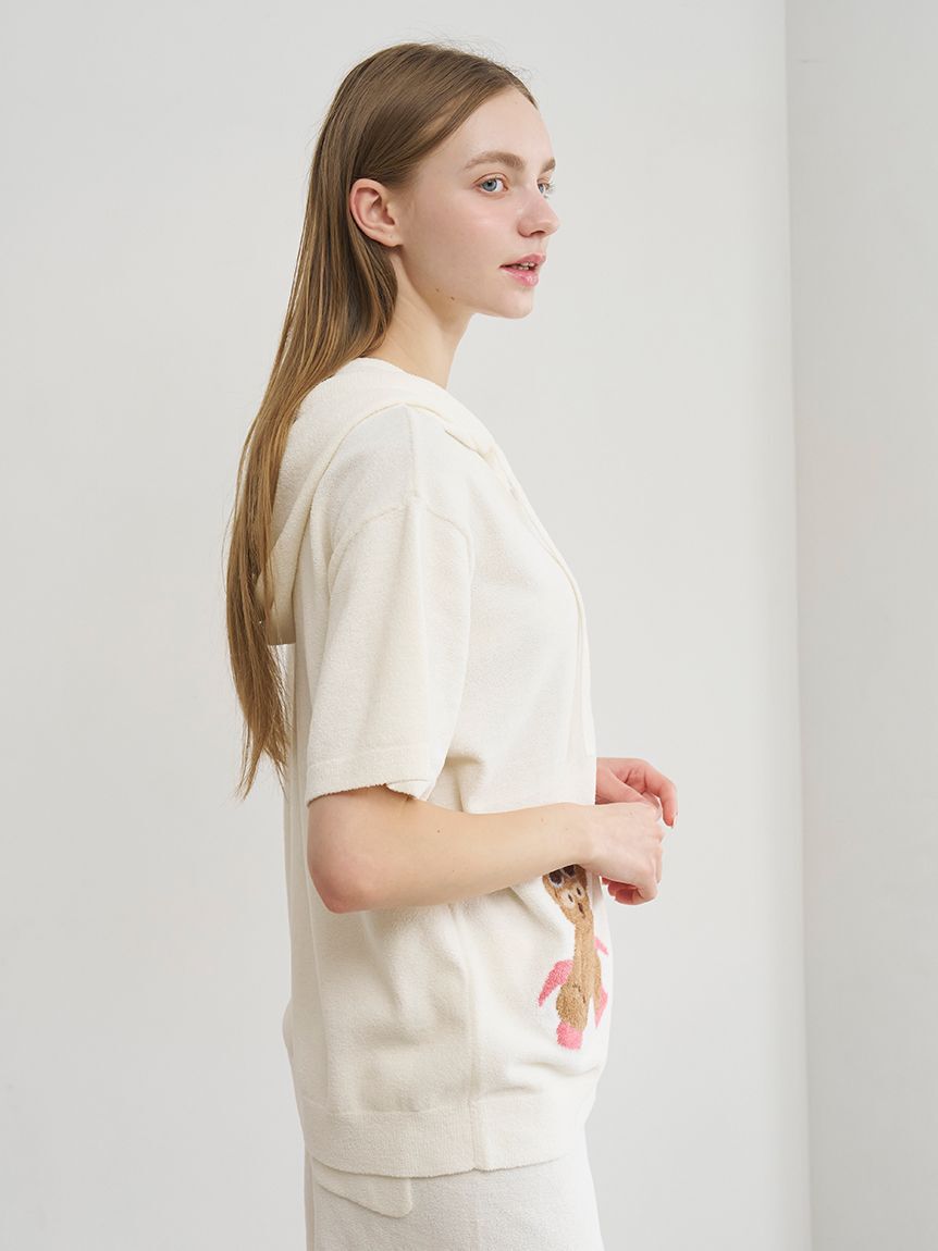 gelato pique「サマーベアジャガード半袖パーカ」|ルームウェア|