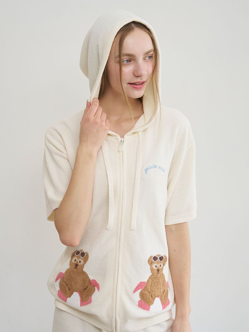 gelato pique「サマーベアジャガード半袖パーカ」|ルームウェア|