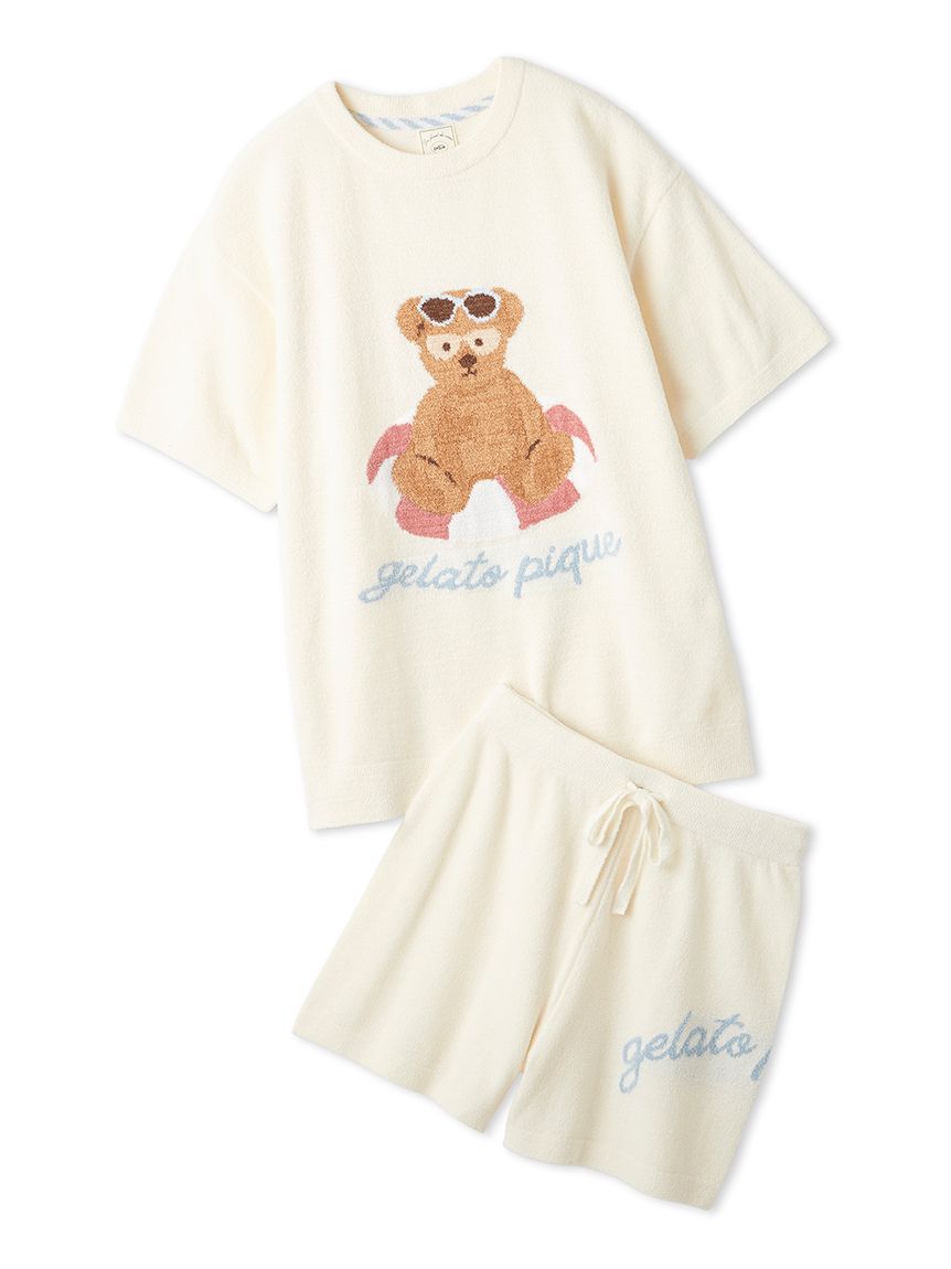 gelato pique「【ONLINE限定】サマーベアジャガードプルオーバー&ロゴジャガードショートパンツセット」|ルームウェア|