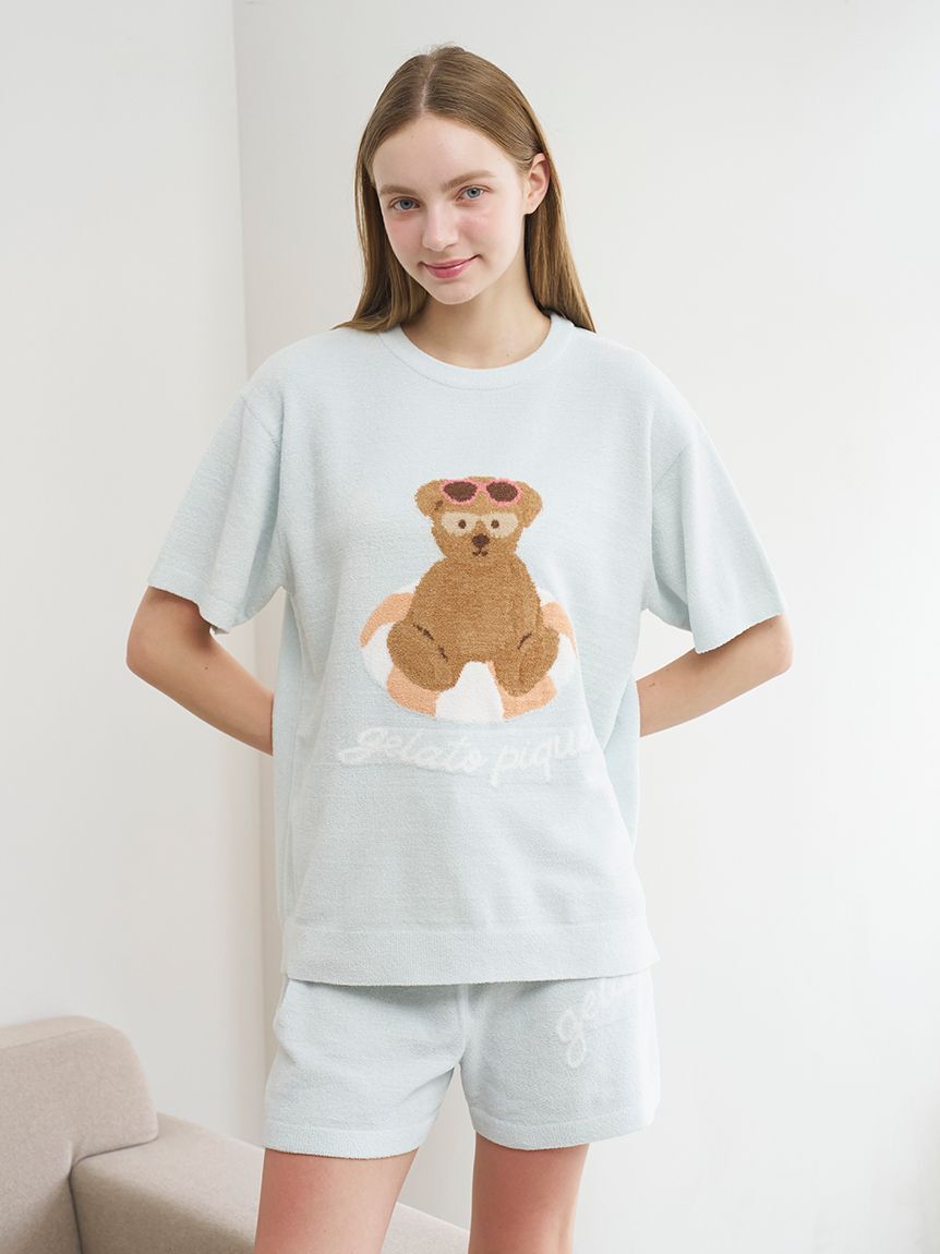 gelato pique「【ONLINE限定】サマーベアジャガードプルオーバー&ロゴジャガードショートパンツセット」|ルームウェア|