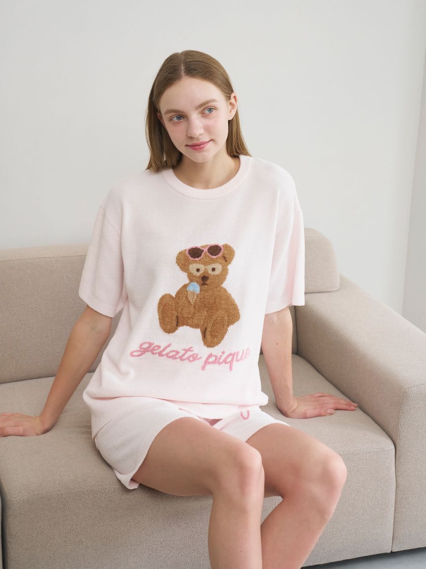 gelato pique「【ONLINE限定】サマーベアジャガードプルオーバー&ロゴジャガードショートパンツセット」|ルームウェア|