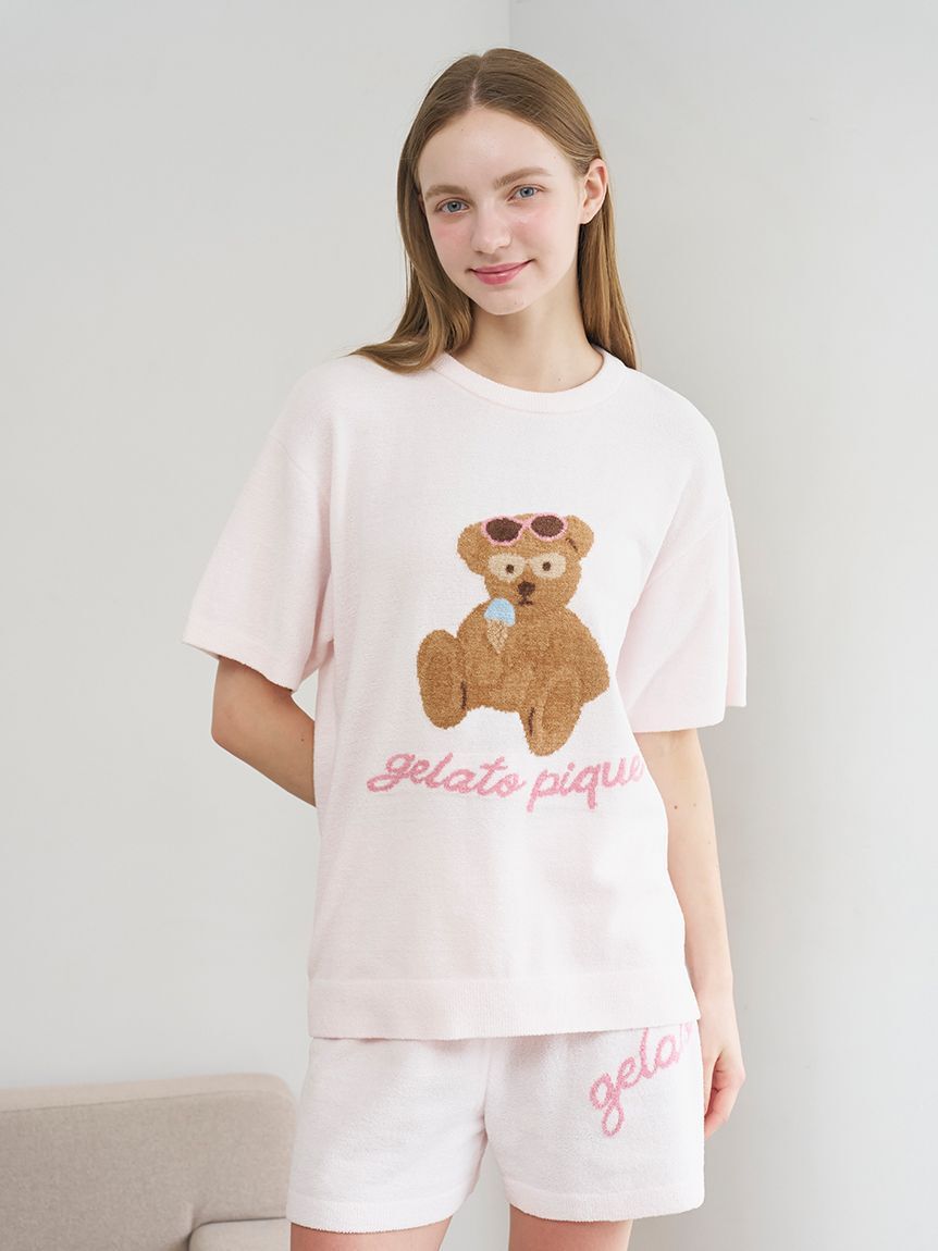 gelato pique「【ONLINE限定】サマーベアジャガードプルオーバー&ロゴジャガードショートパンツセット」|ルームウェア|