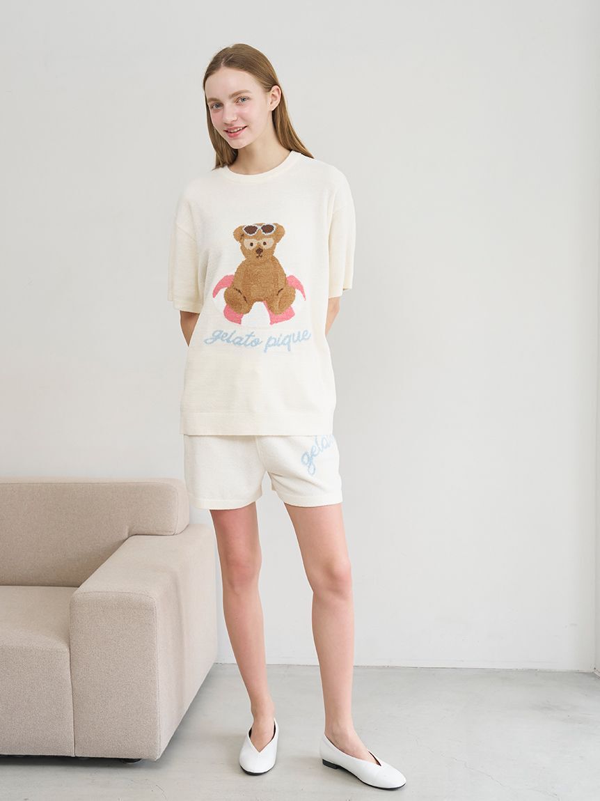 gelato pique「【ONLINE限定】サマーベアジャガードプルオーバー&ロゴジャガードショートパンツセット」|ルームウェア|
