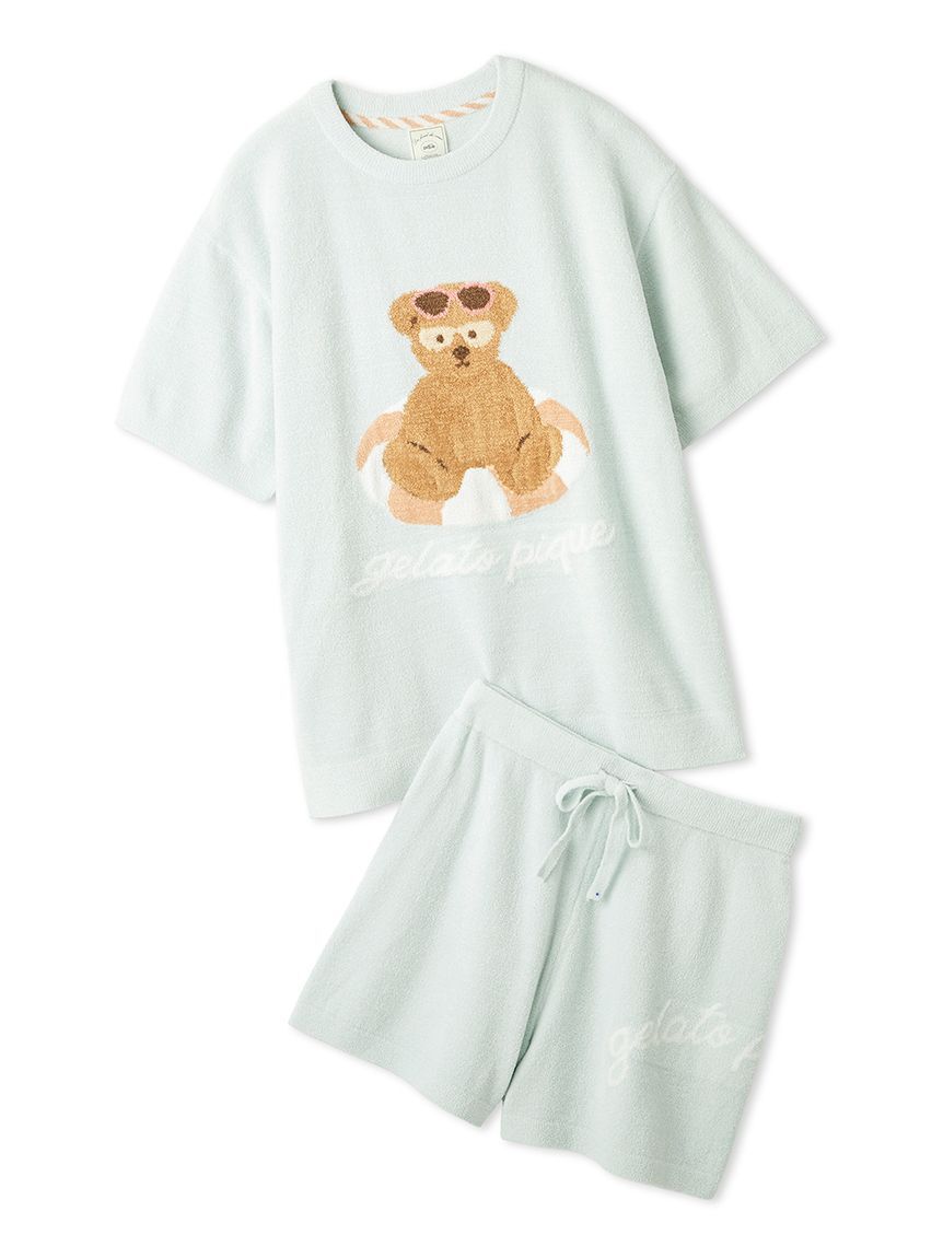 gelato pique「【ONLINE限定】サマーベアジャガードプルオーバー&ロゴジャガードショートパンツセット」|ルームウェア|MNT