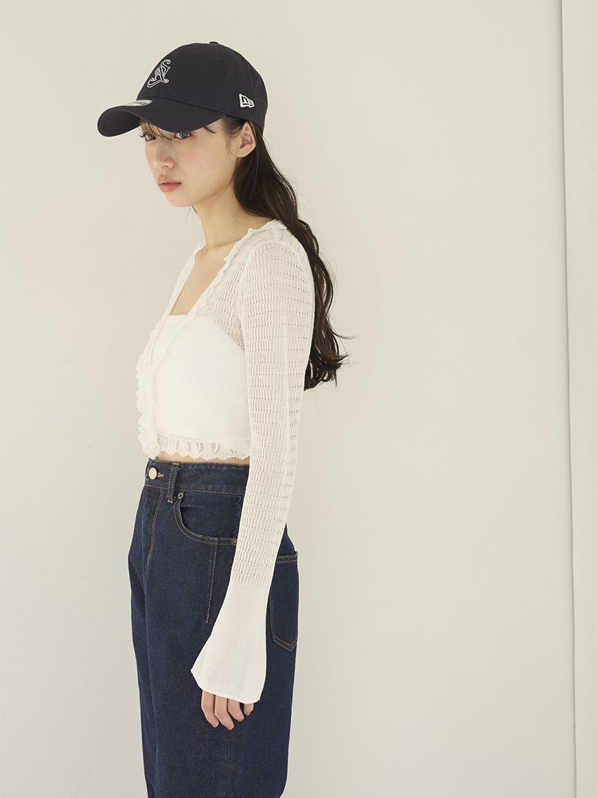 SNIDEL「シアーフリルコンパクトカーディガン」|カーディガン|