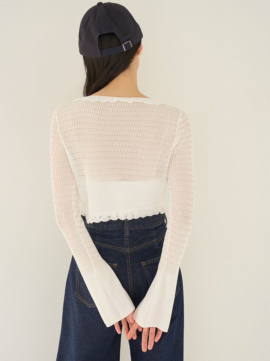 SNIDEL「シアーフリルコンパクトカーディガン」|カーディガン|