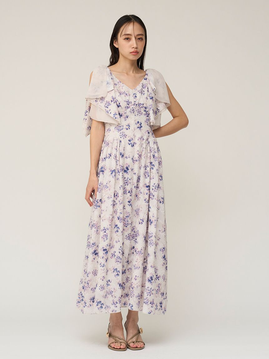 SNIDEL「リボンジャガードワンピース」|ワンピース|