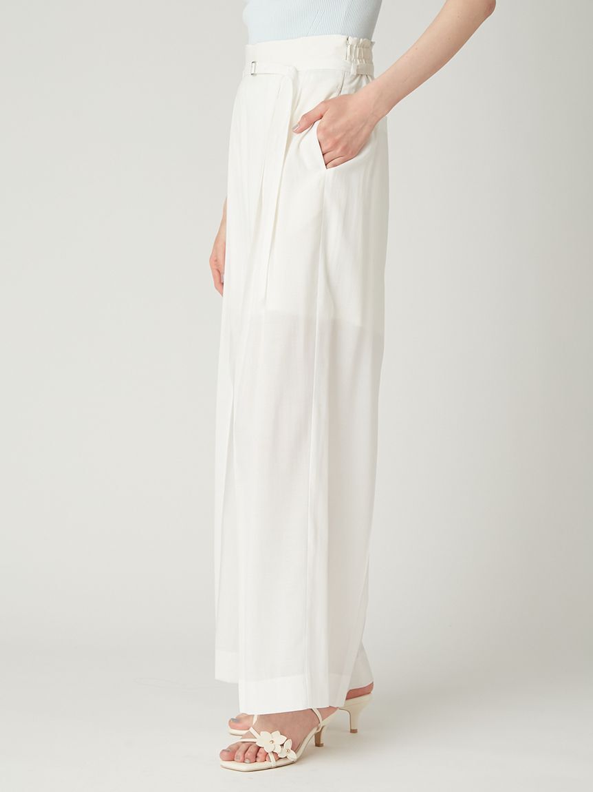 FRAY I.D「セミシアーハイウエストパンツ／ウォッシャブル」|チノ|