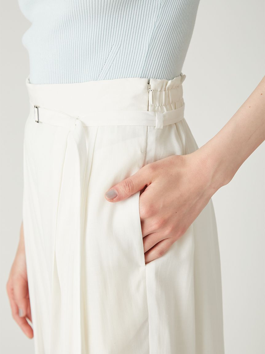 FRAY I.D「セミシアーハイウエストパンツ／ウォッシャブル」|チノ|