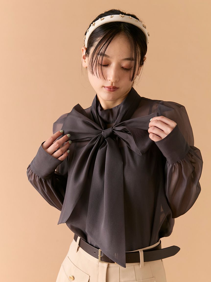 LILY BROWN「ビックボウタイブラウス」|シャツ・ブラウス|
