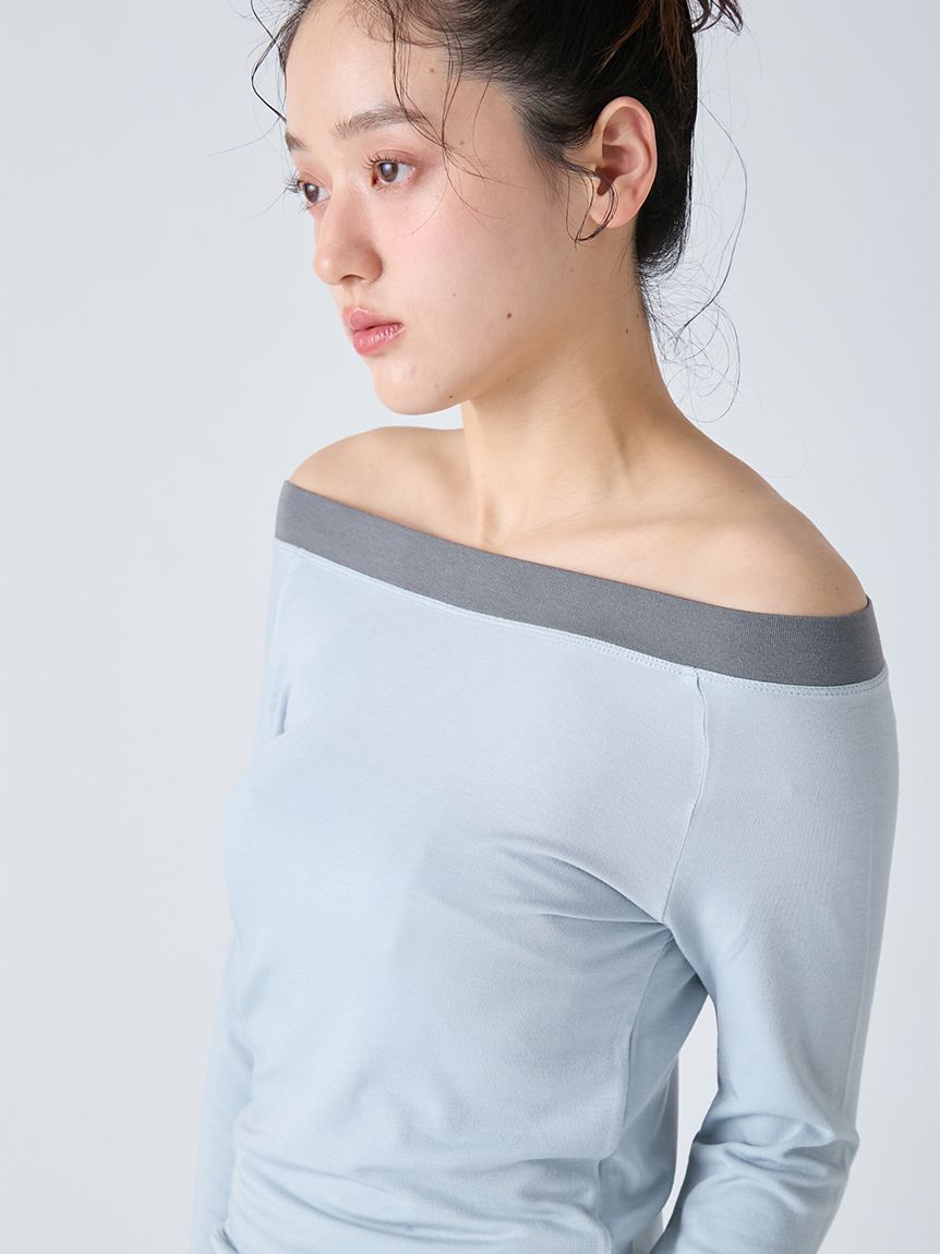 LILY BROWN Lingerie「【LILY BROWN Lingerie&times;FRUIT OF THE LOOM】2wayオフショルダートップス」|Tシャツ・カットソー|