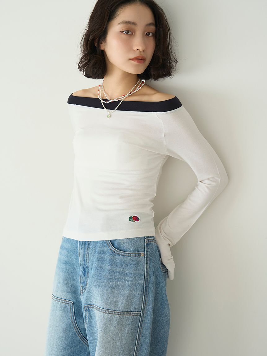 LILY BROWN Lingerie「【LILY BROWN Lingerie&times;FRUIT OF THE LOOM】2wayオフショルダートップス」|Tシャツ・カットソー|