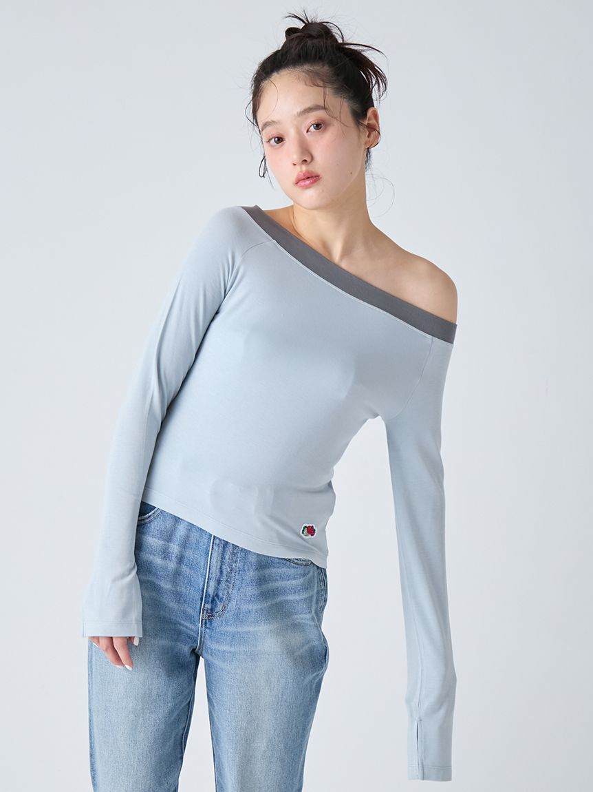 LILY BROWN Lingerie「【LILY BROWN Lingerie&times;FRUIT OF THE LOOM】2wayオフショルダートップス」|Tシャツ・カットソー|