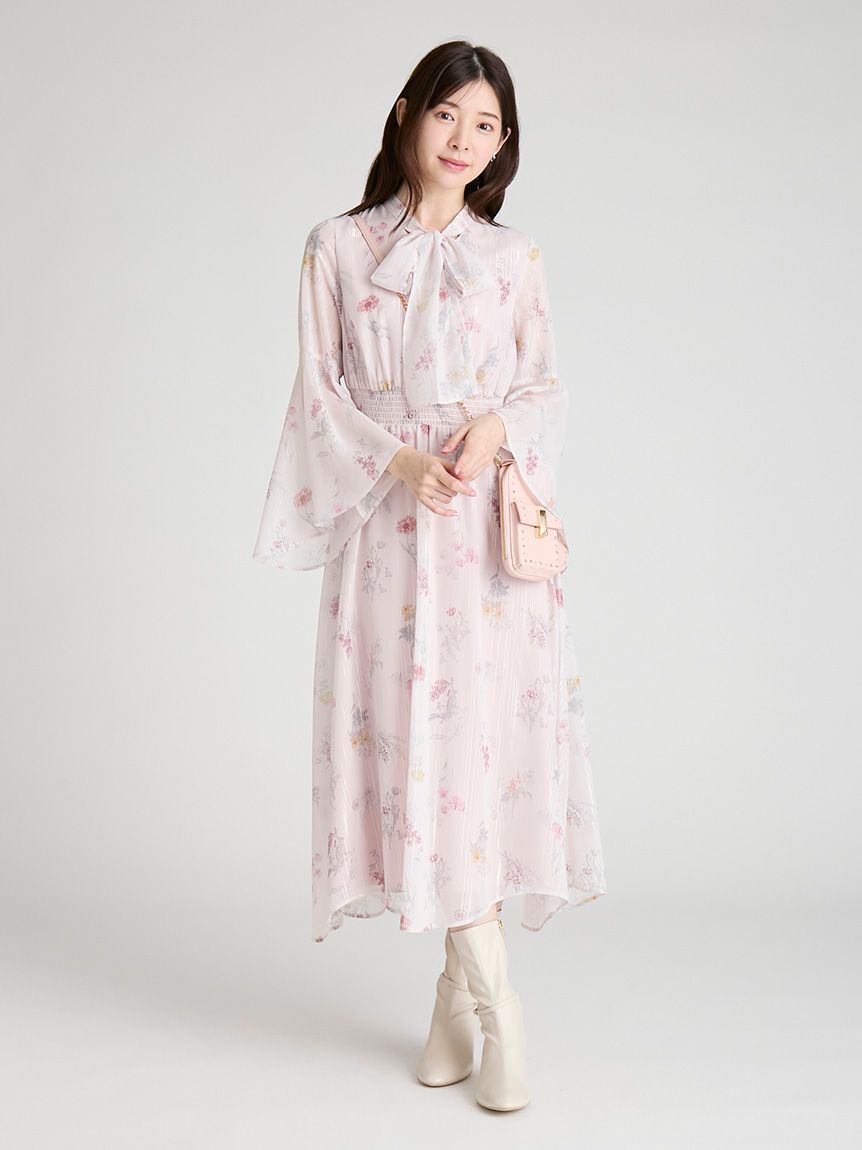 CELFORD「フラワープリントボウタイワンピース」|ワンピース|