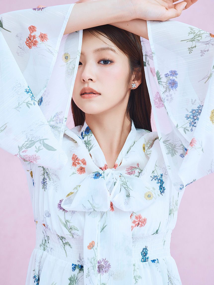 CELFORD「フラワープリントボウタイワンピース」|ワンピース|