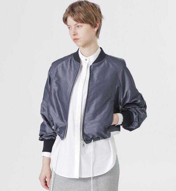  「ボリュームMA-1」|ブルゾン・スタジャン|サックスブルー