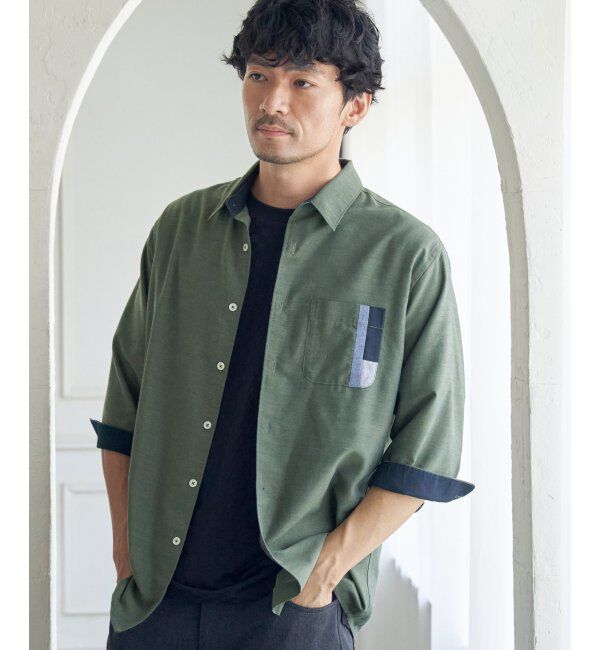 ikka「７ブリネンコンキリカエポケットＳＨ」|シャツ・ブラウス|