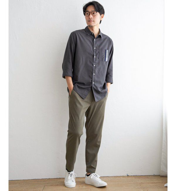 ikka「７ブリネンコンキリカエポケットＳＨ」|シャツ・ブラウス|