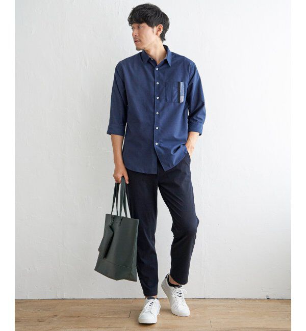 ikka「７ブリネンコンキリカエポケットＳＨ」|シャツ・ブラウス|