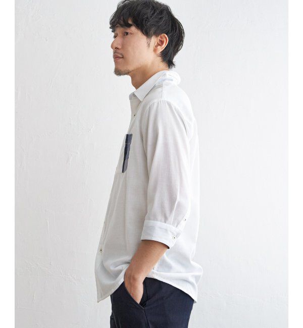 ikka「７ブリネンコンキリカエポケットＳＨ」|シャツ・ブラウス|