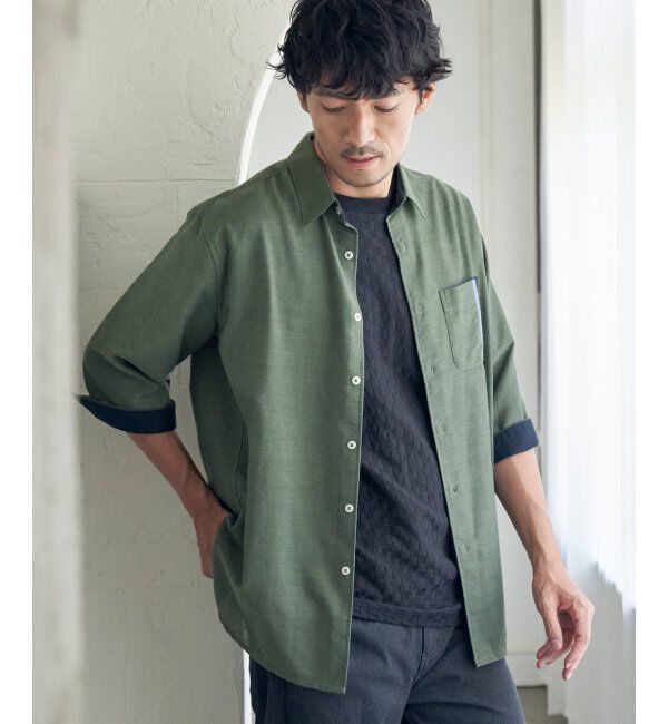 ikka「７ブリネンコンキリカエポケットＳＨ」|シャツ・ブラウス|