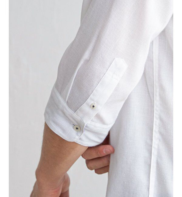 ikka「７ブリネンコンキリカエポケットＳＨ」|シャツ・ブラウス|