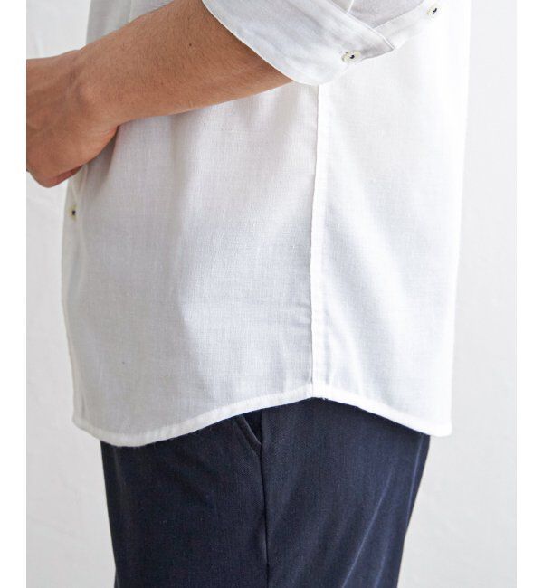 ikka「７ブリネンコンキリカエポケットＳＨ」|シャツ・ブラウス|