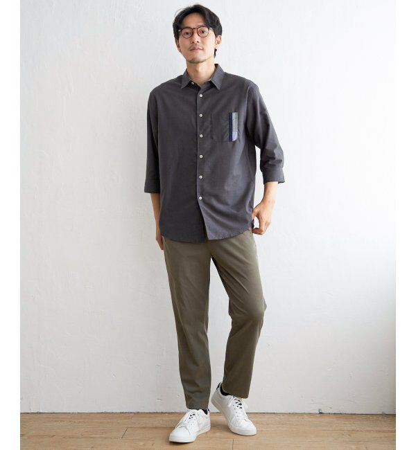 ikka「７ブリネンコンキリカエポケットＳＨ」|シャツ・ブラウス|