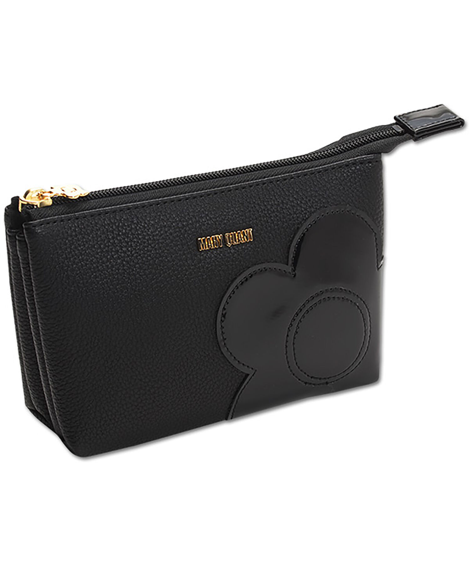 MARY QUANT「シュリンクデイジーパッチ 3ポケットポーチ」|ポーチ|ブラック