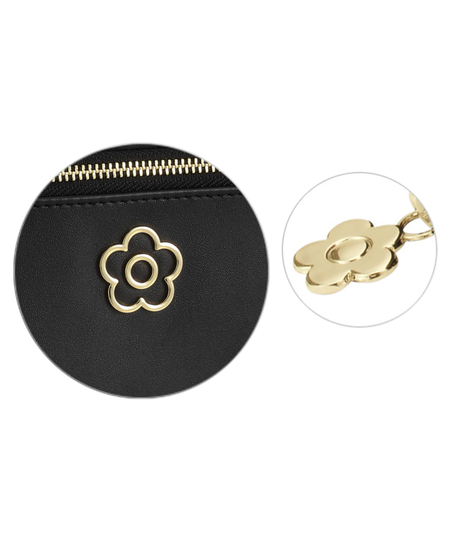 MARY QUANT「アウトラインメタルデイジー 2ファスナーポーチ」|ポーチ|