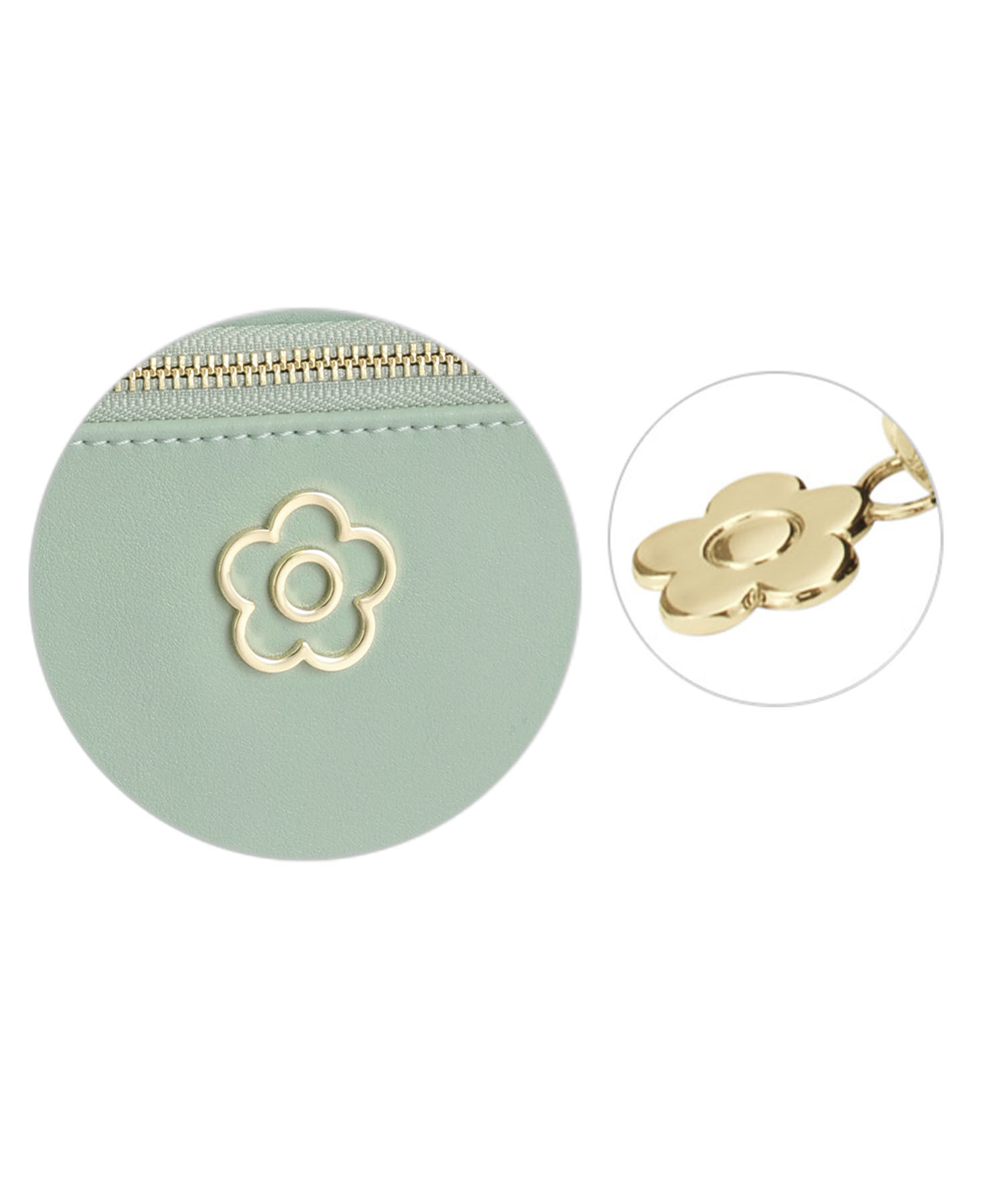 MARY QUANT「アウトラインメタルデイジー 2ファスナーポーチ」|ポーチ|