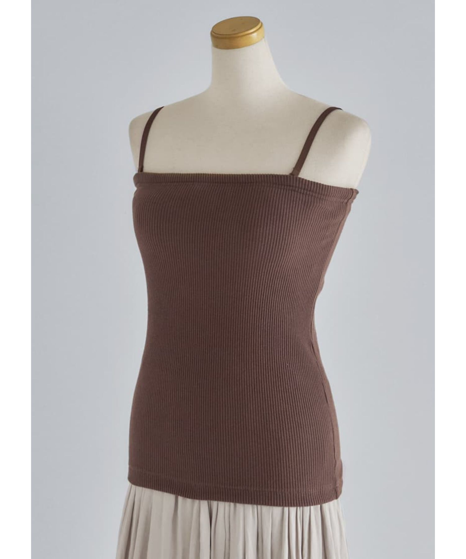 STYLE DELI「ホールドリブベアトップ」|インナー|ブラウン