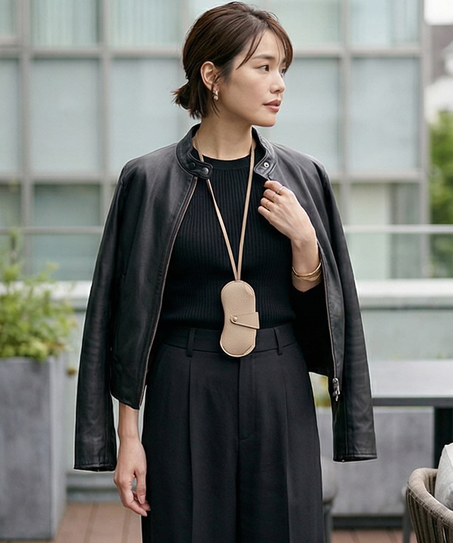 STYLE DELI「【DELI by】ネックストラップ付きリアルレザーサングラスケース」|その他|