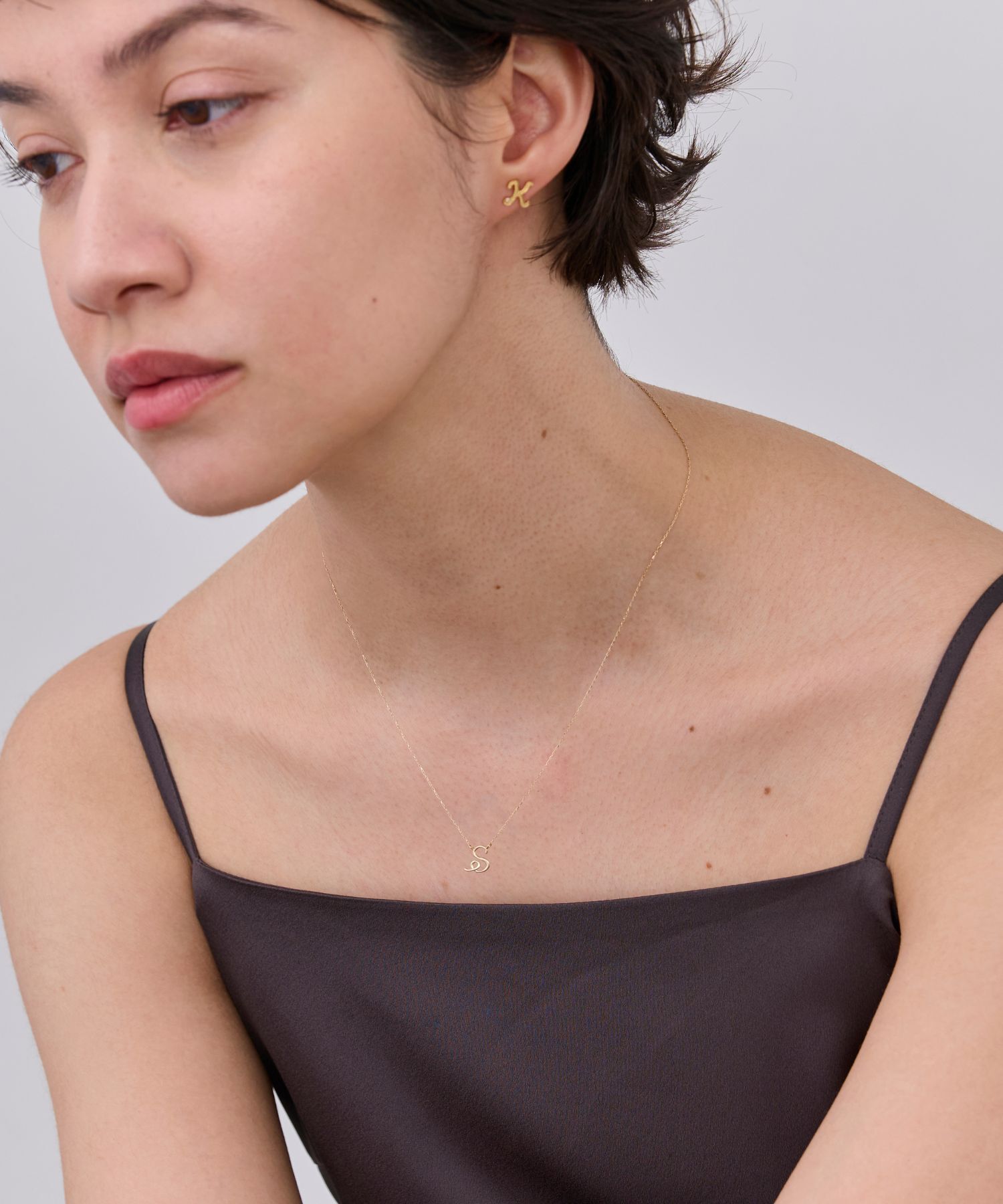 JUPITER「【K10】イニシャルネックレス」|ネックレス|